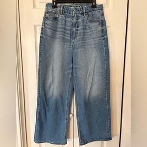 American Eagle Outfitters Curvy High Rise Baggy Straight Jeans 8 Short